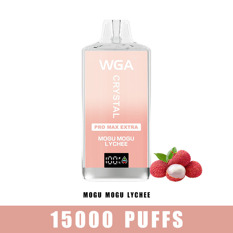 wga vape Crystal MOGU MOGU LYCHEE Pro Max Extra 15000 Puffs Disposable Vape