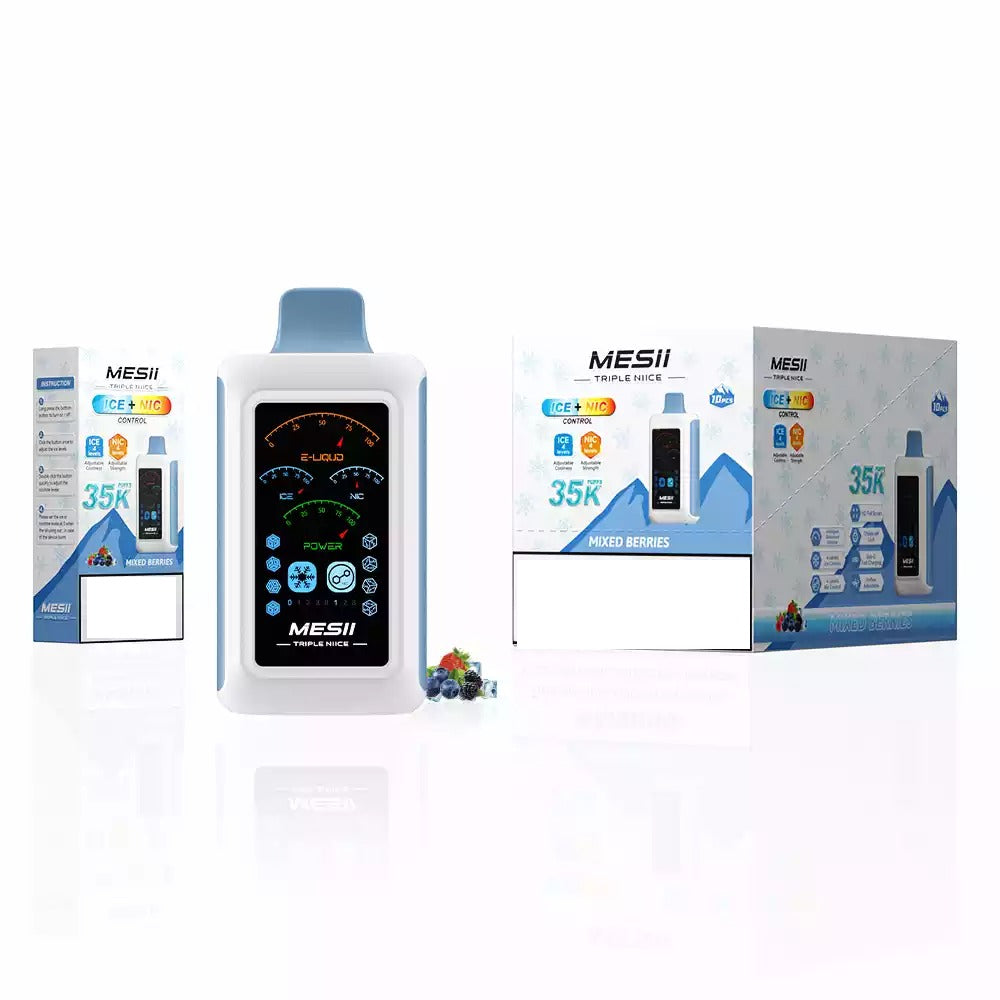 MESII TRIPLE NIICE 35000 Puffs Ice Strength Control Bulk Buy Rechargeable Disposable Vapes Wholesale