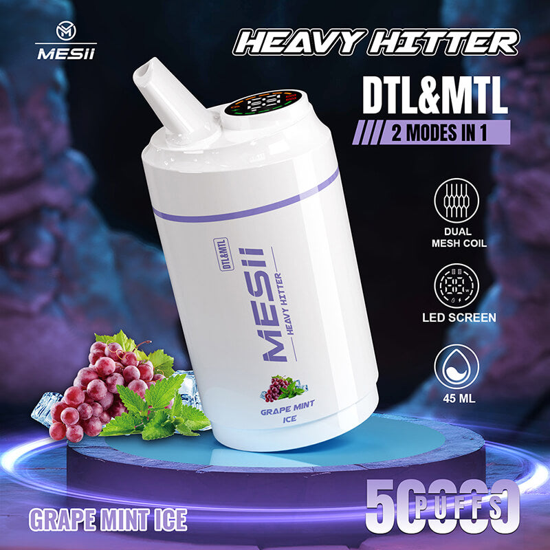 Mesii Shisha Heavy Hitter 50000 – 50.000 Züge | 5 % Nikotin | DTL/MTL-Modi
