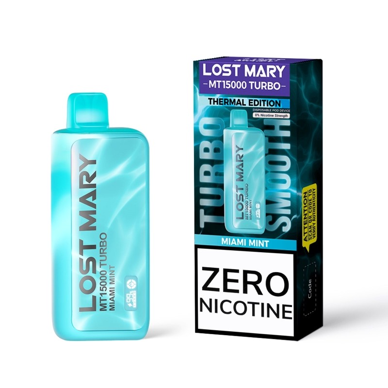 Miami Mint (Zero Nicotine) Lost Mary MT15000 Turbo