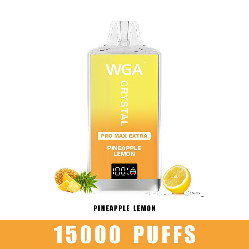 wga vape Crystal PINEAPPLE LEMON Pro Max Extra 15000 Puffs Disposable Vape