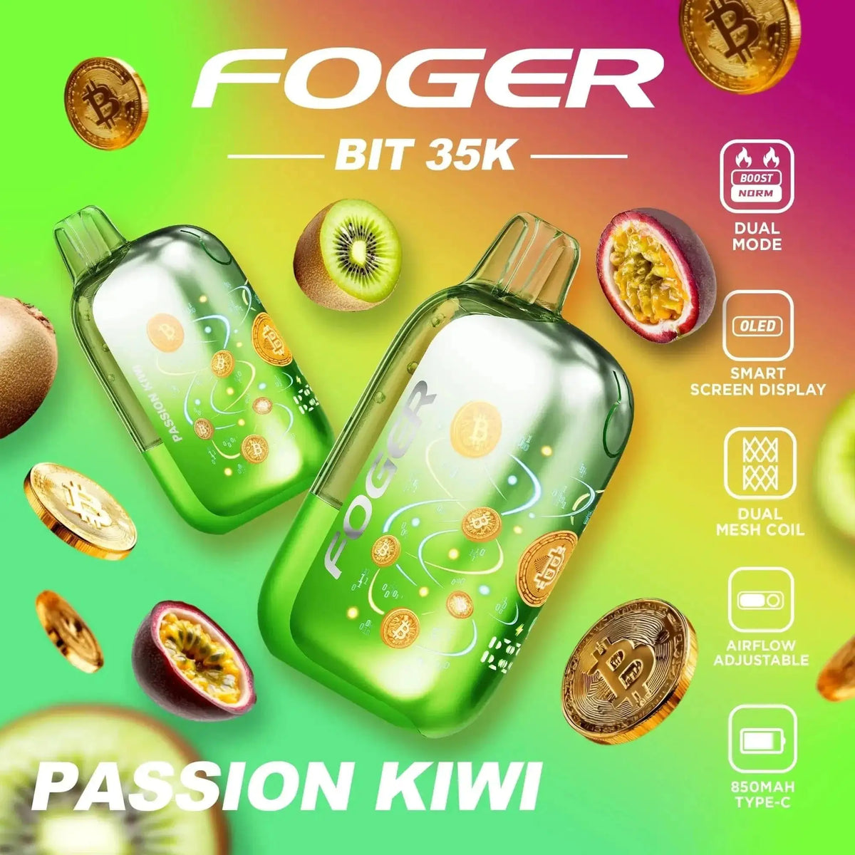 Passion Kiwi - Foger Bit 35k Disposable Vape