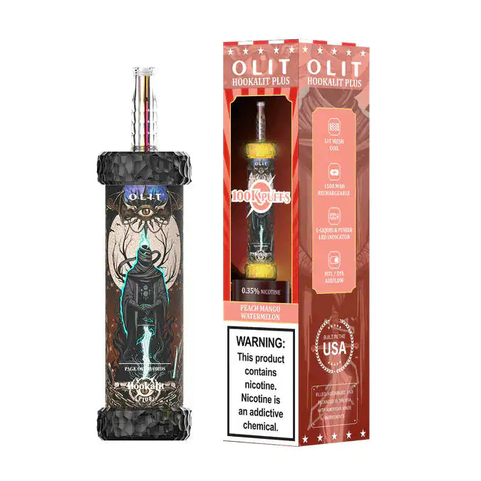 Peach Mango Watermelon - Olit Hookalit Plus 100K Disposable E-Hookah