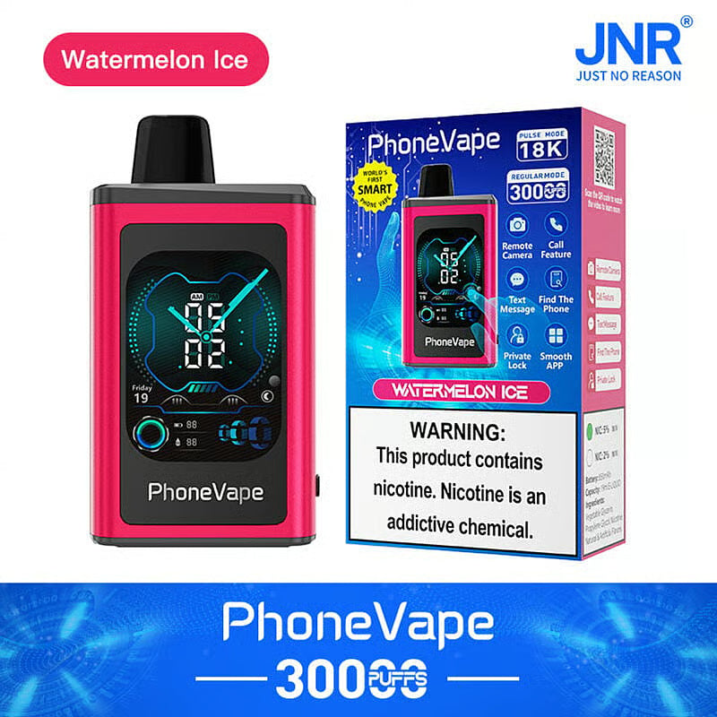 JNR Phone Vape 30000 Puffs (Box of 10) Latest Smart 20mg Nicotine 19ML 1000 mAh Battery 10 Flavors Disposable Vape