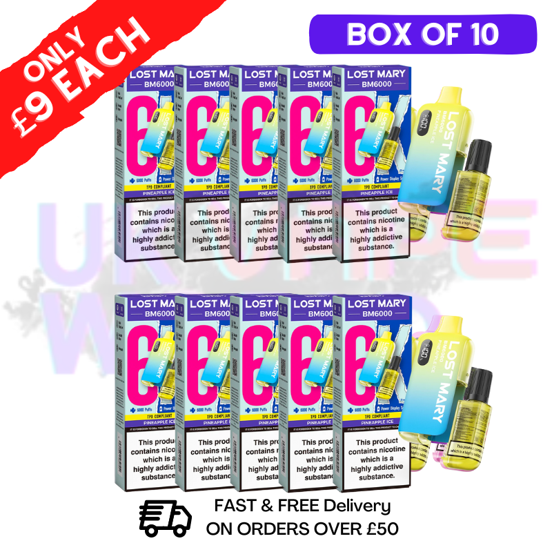 Ananas ICE LOST MARY 6000PUFF 6K Box / Packung mit 10 Stück