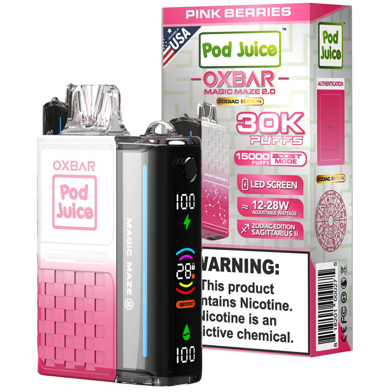 Pink Berries Oxbar Magic Maze 2.0 Pod Juice 30K