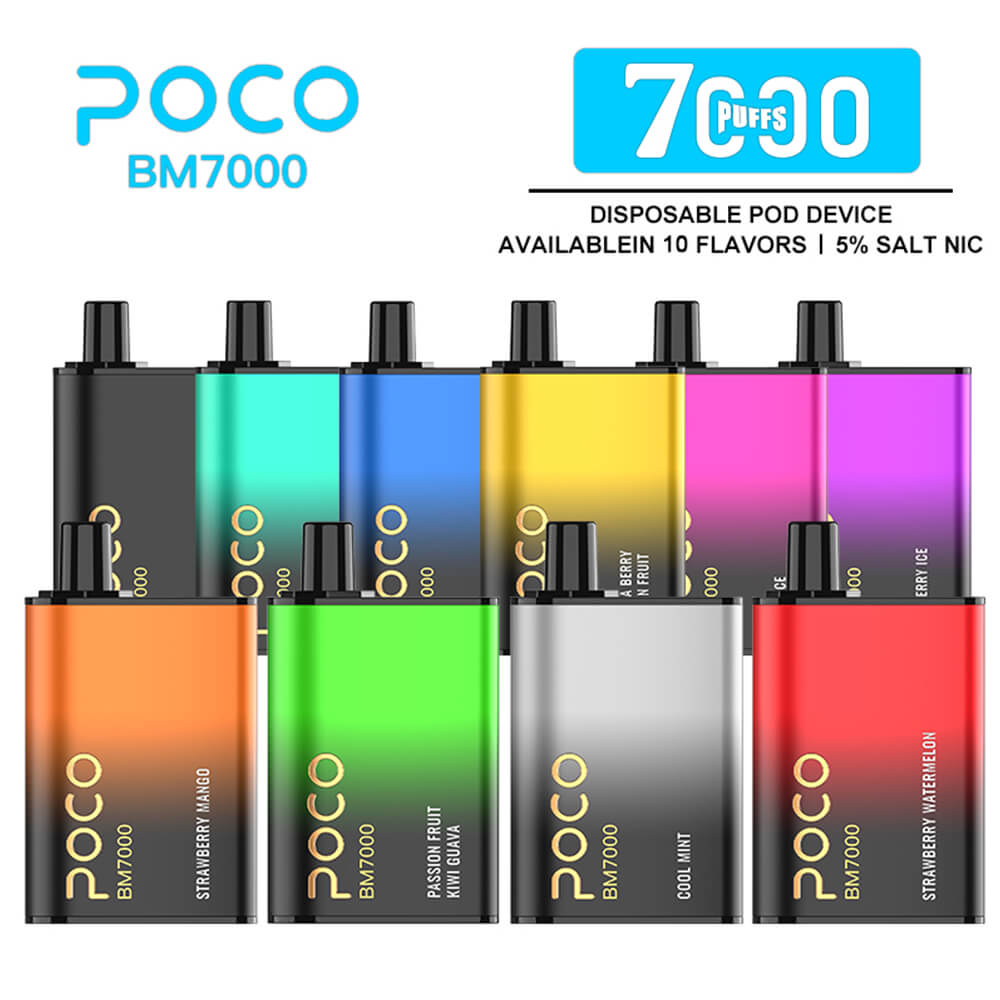 POCO BM7000 PUFF Disposable Vape 17ML 850mAh 10 Flavors In Sales