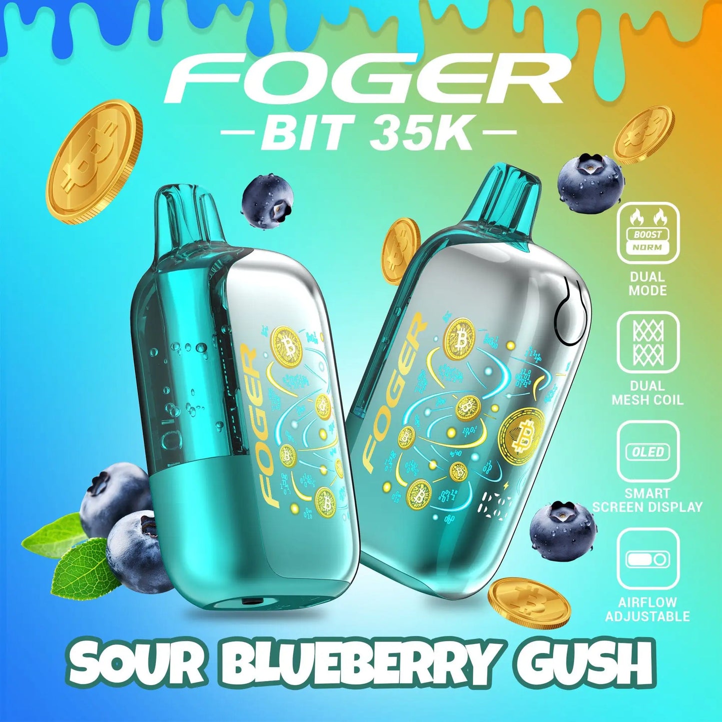 Sour Blueberry Gush - Foger Bit 35k Disposable Vape