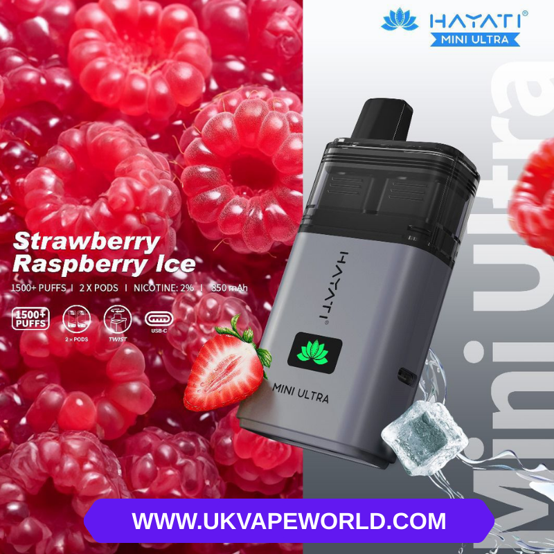 Strawberry Raspberry ICE Hayati Mini Ultra 1500 Puff Twist Bar