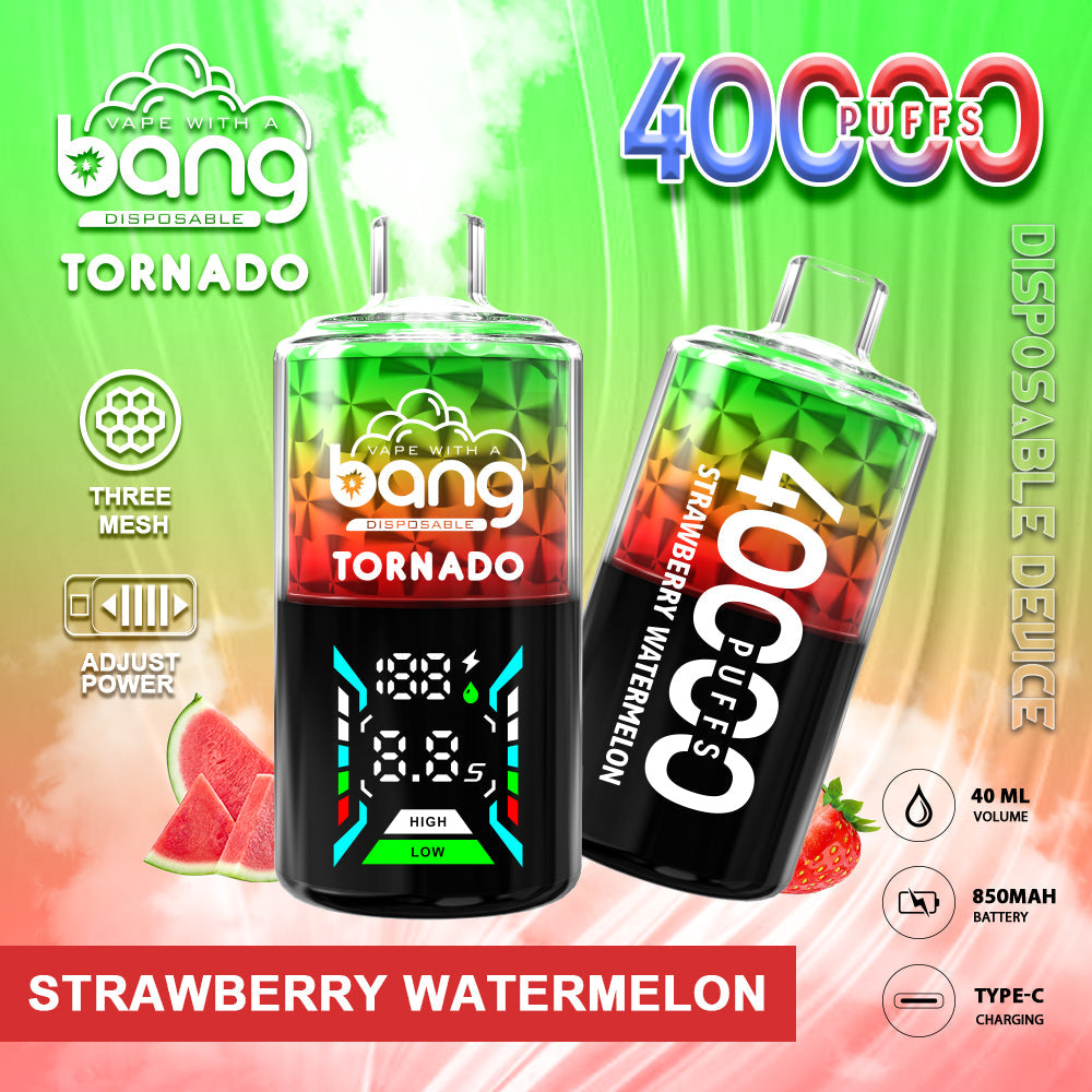 Bang Tornado 40000 Puffs Disposable Vape – 850mAh Battery, 40ml E-liquid, Multiple Nicotine 12 Flavors