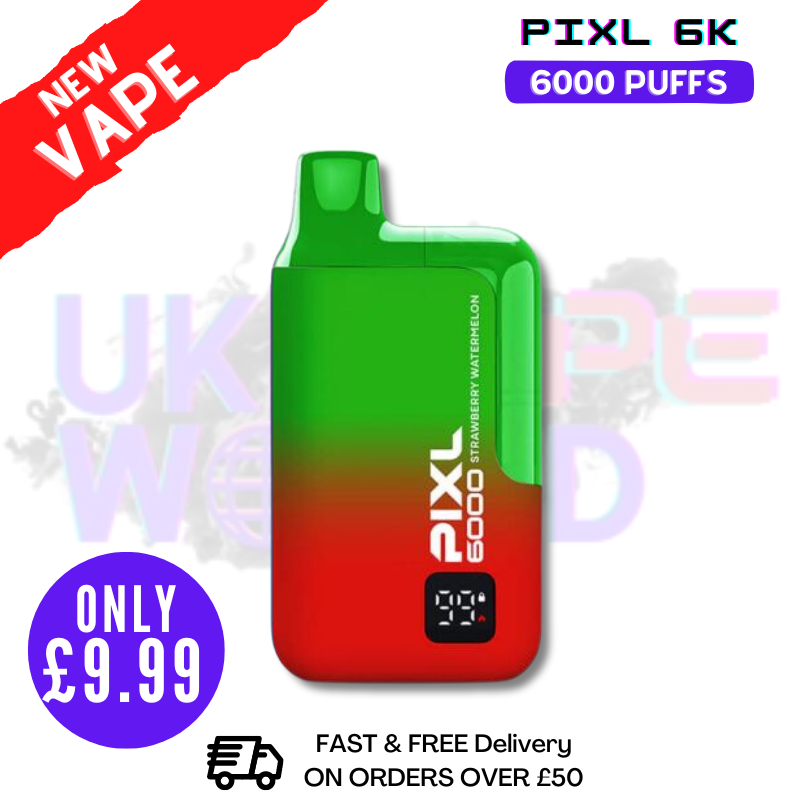Strawberry Watermelon Pixl 6000 6K Puff Disposable Bar - Only £9.99