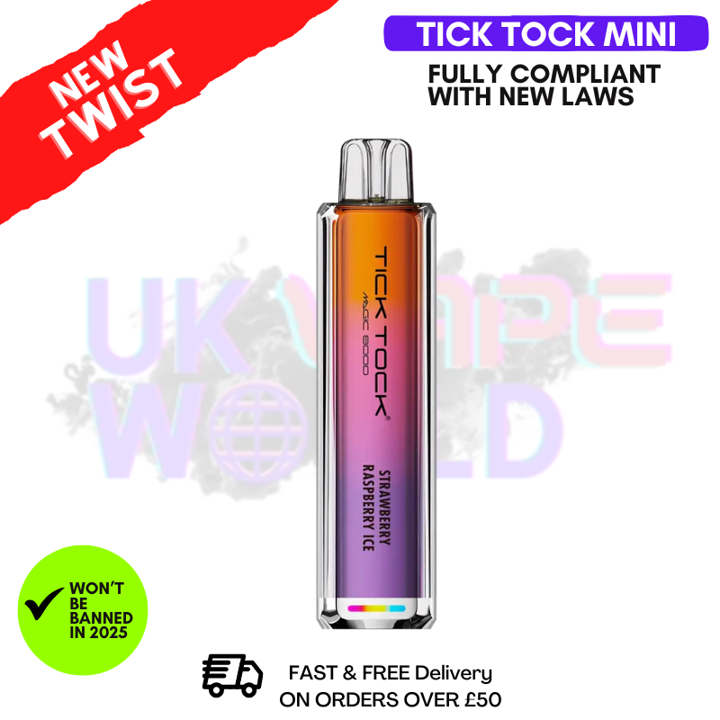 Strawberry Raspberry Ice Tick Tock Mini 2000 Puff Kit