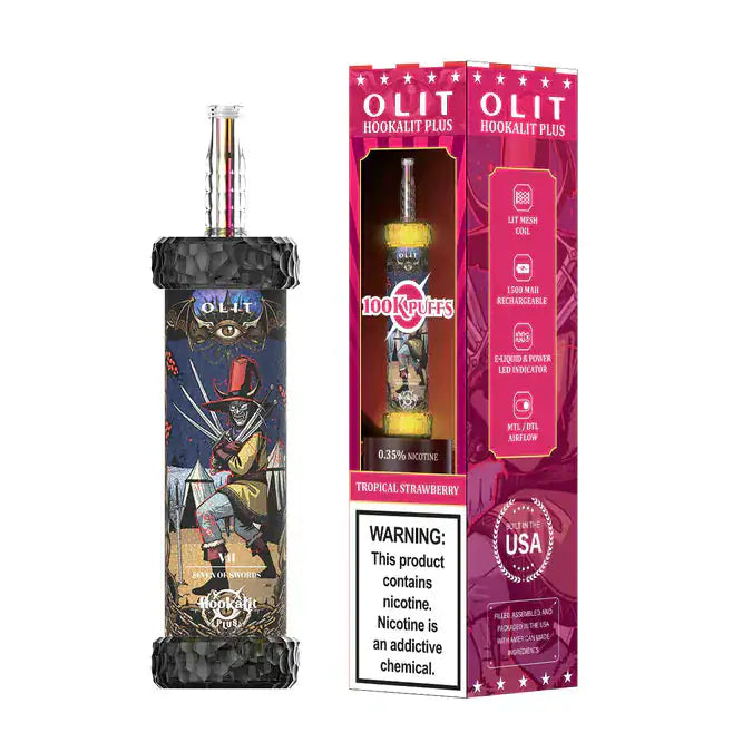 Tropical Strawberry - Olit Hookalit Plus 100K Disposable E-Hookah