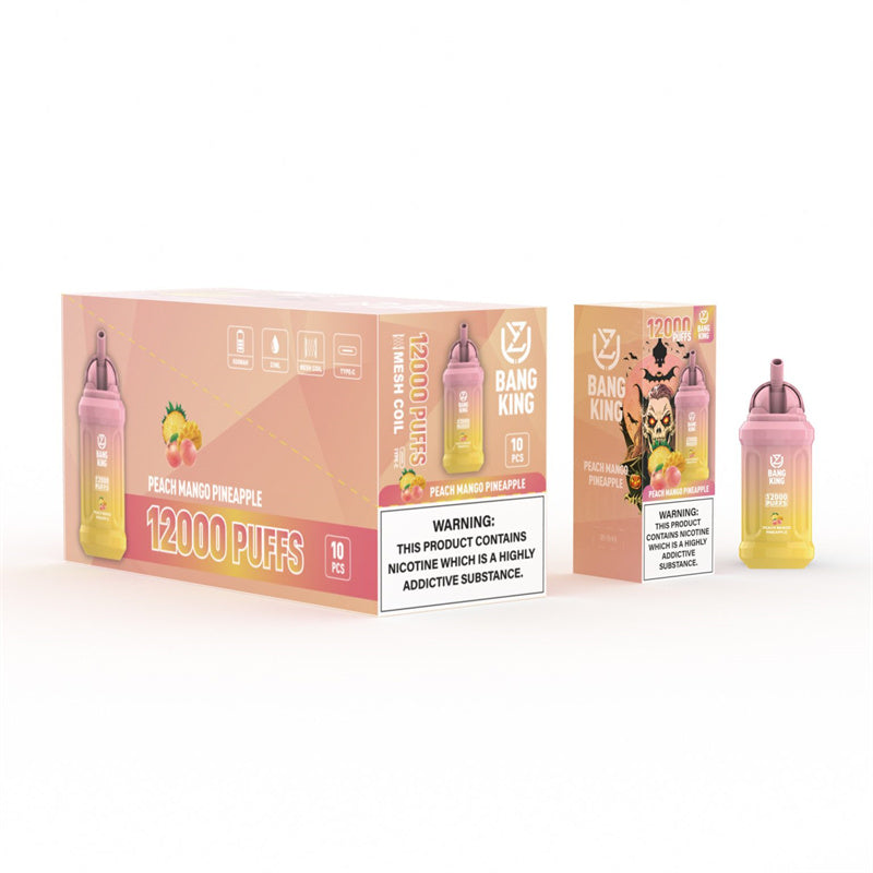 2024 NEW UZY Bang King 12000 Puffs 0% 2% 3% 5% Nicotine Rechargeable Disposable Pod 23ml Pre-filled E-juice