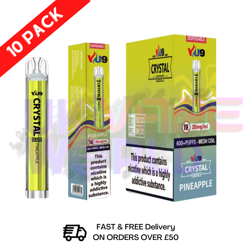 Schachtel mit 10 Stück - Ananas Kristall VU9 600 Puffs