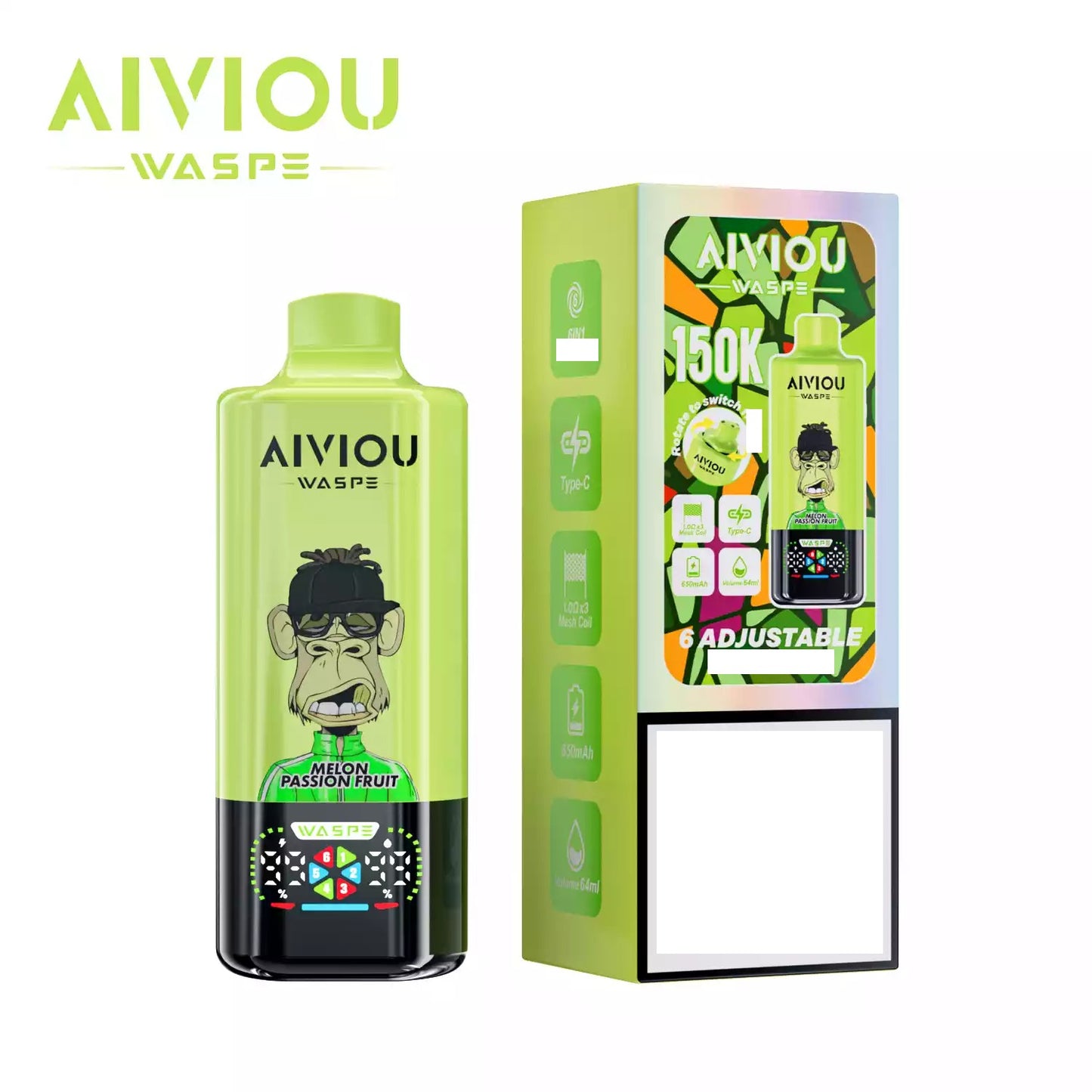 WASPE AIVIOU 150000 Puffs Six Tastes Bulk Buy Rechargeable Disposable Vapes Wholesale