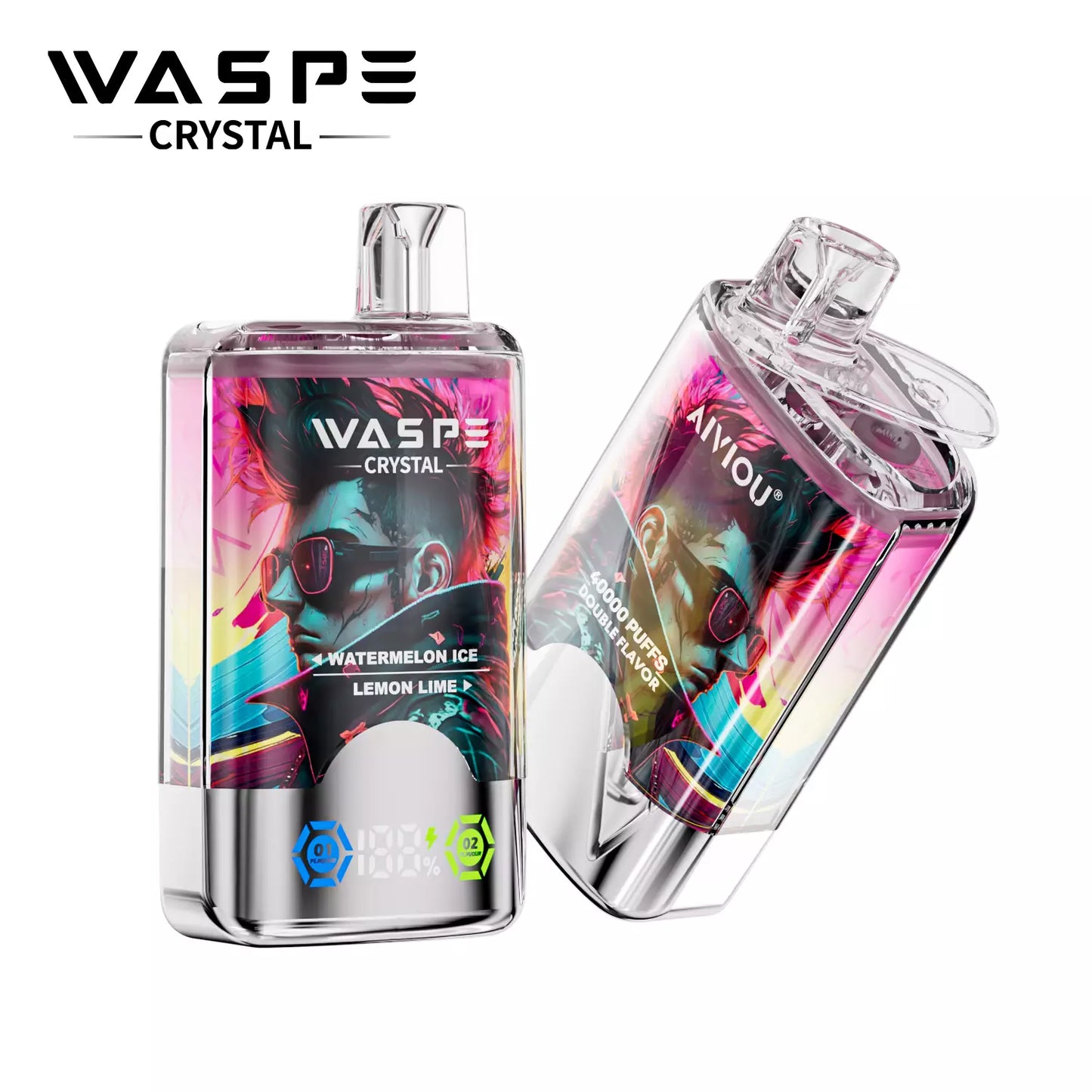 WASPE Crystal 40000 Puffs Double Taste Disposable Vapes Wholesale