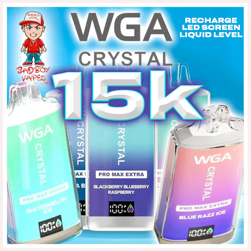 Pack of 10 WGA Crystal Pro Max Extra 15000 Puffs Disposable Vape
