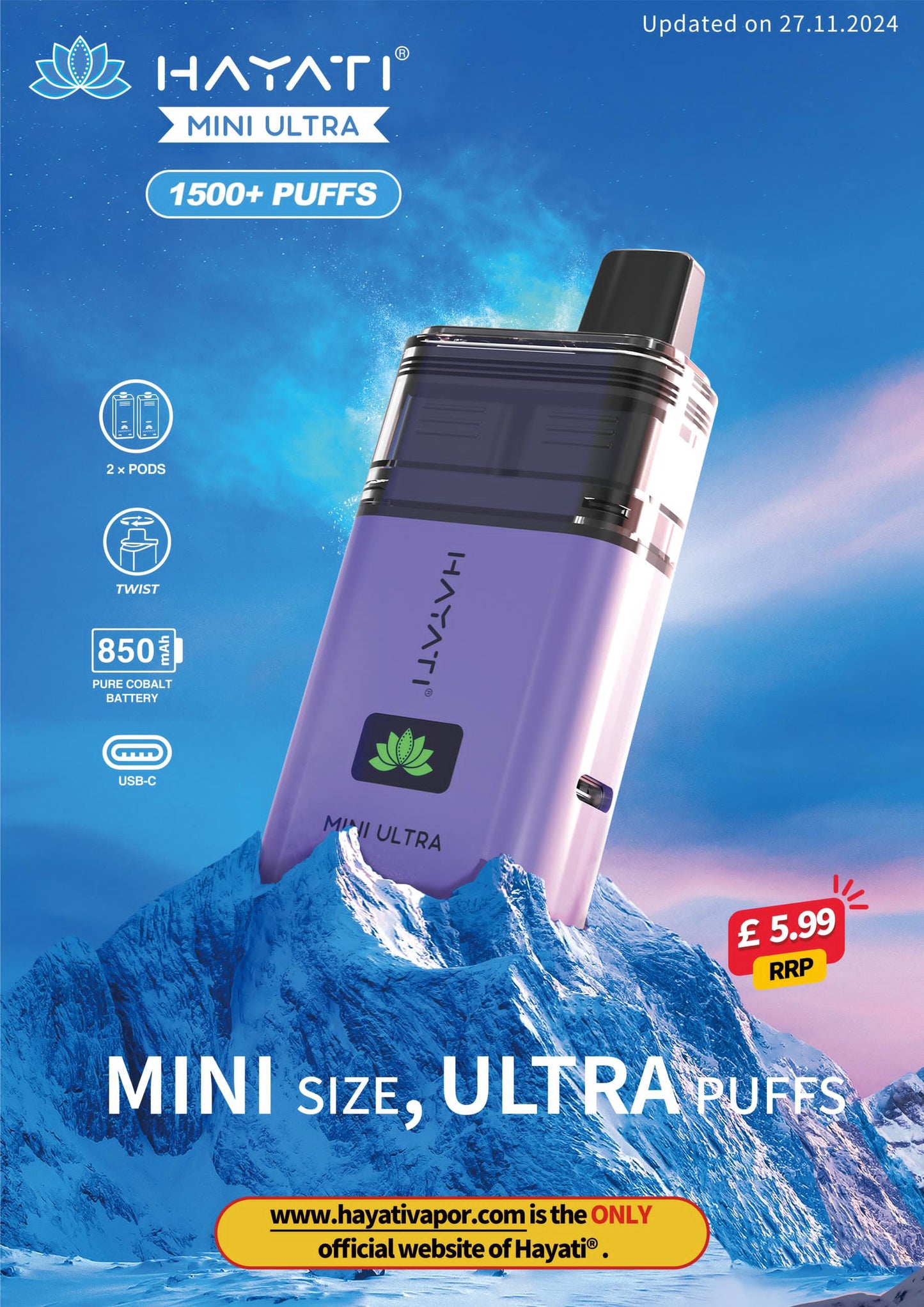 Hayati Mini Ultra 1500 Züge Einweg-Vape-Pod