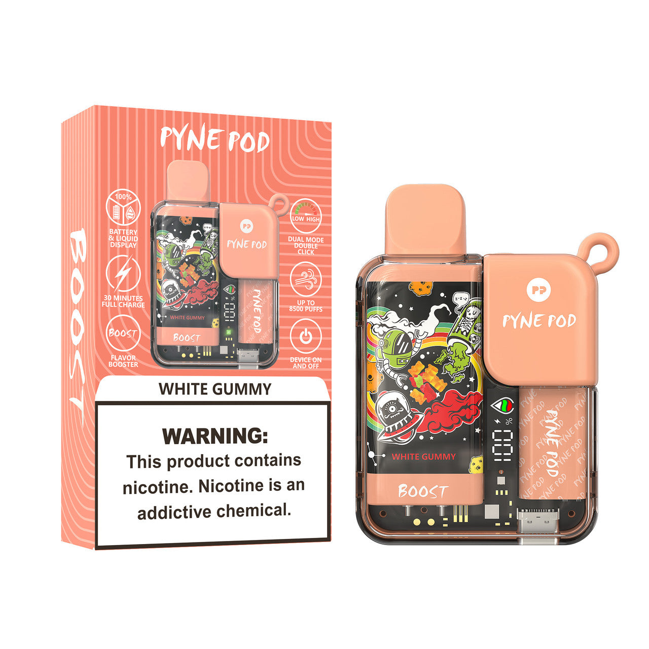 White Gummy Pyne Pod Boost 8500