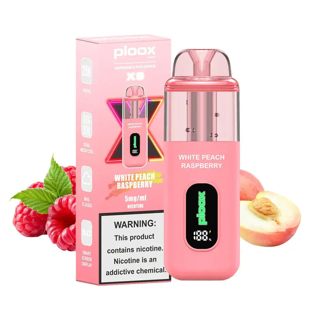 White Peach Raspberry - Ploox XS 25k Disposable E-Hookah