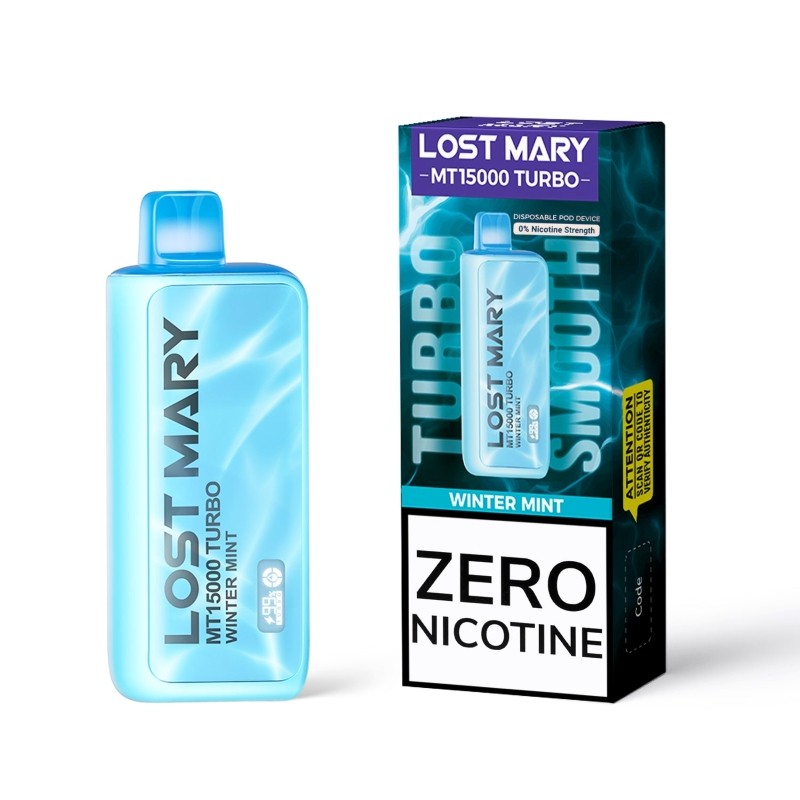 Winter Mint (Zero Nicotine) Lost Mary MT15000 Turbo