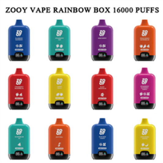 ZOOY 16000 Puffs Zooy Vaper Disposable Vape 20ml Pod Prefilled 0% 2% 5% No Leaking 12K Puff Bar Mesh Coil Rechargeable Wholesale E Cigarette