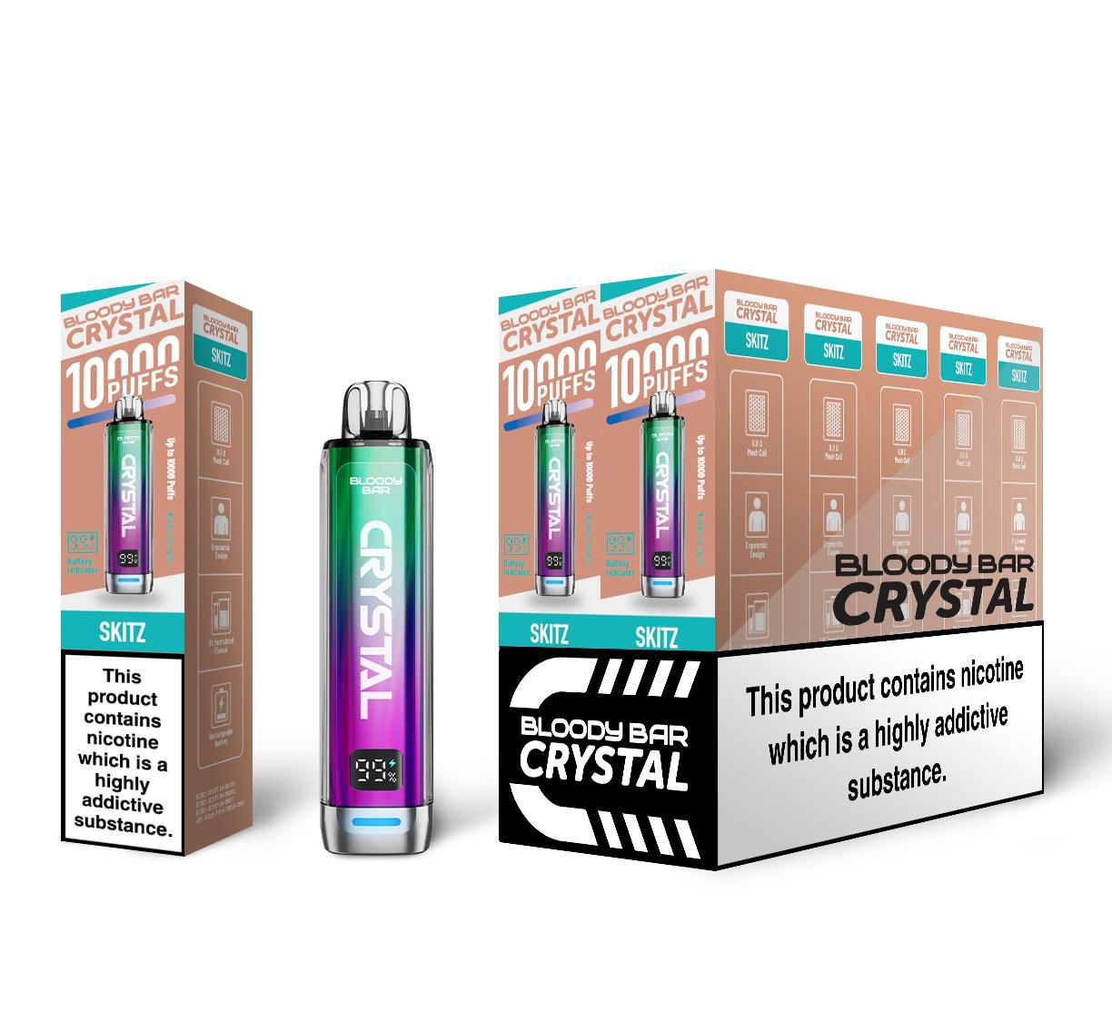 Bloody Bar Crystal 10K Puff Prefilled Pod Kit | Box of 10