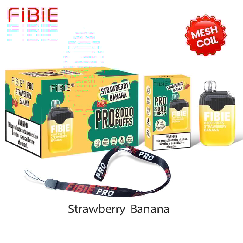 Strawberry--Banana - FIBIE 8000 Puffs Disposable Vapor Wands(8000 PUFFS)