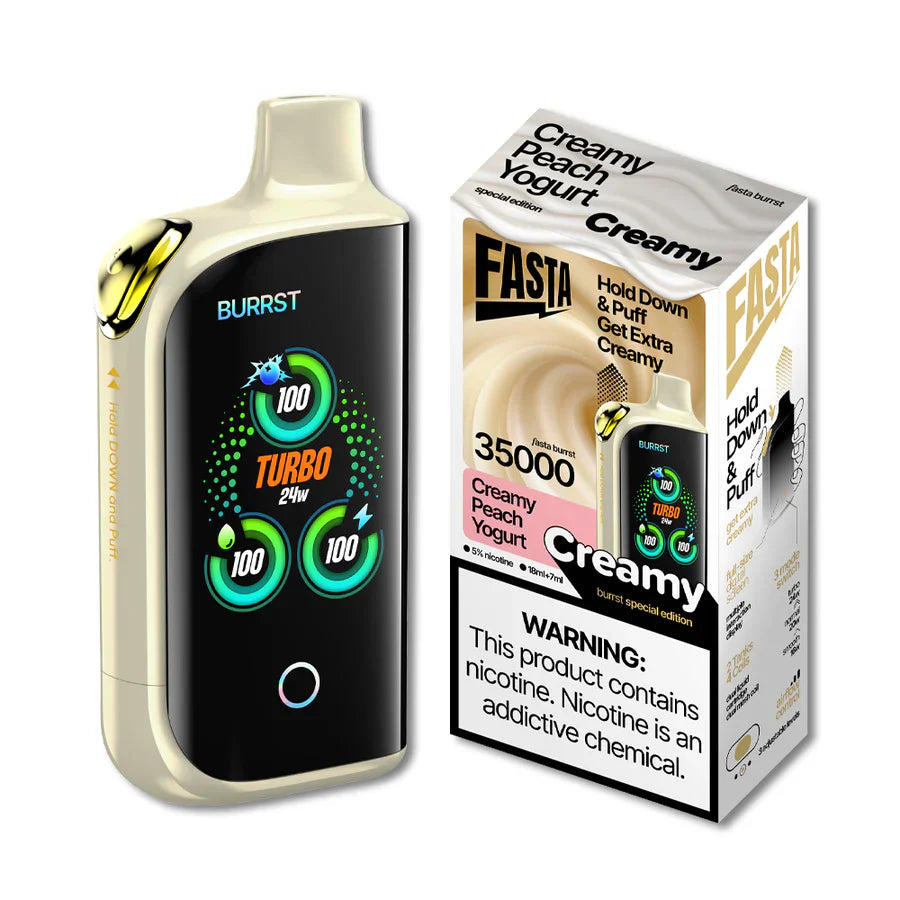 Fasta Burrst 35000 (Cremige Edition) mit cremigem Pfirsichjoghurt