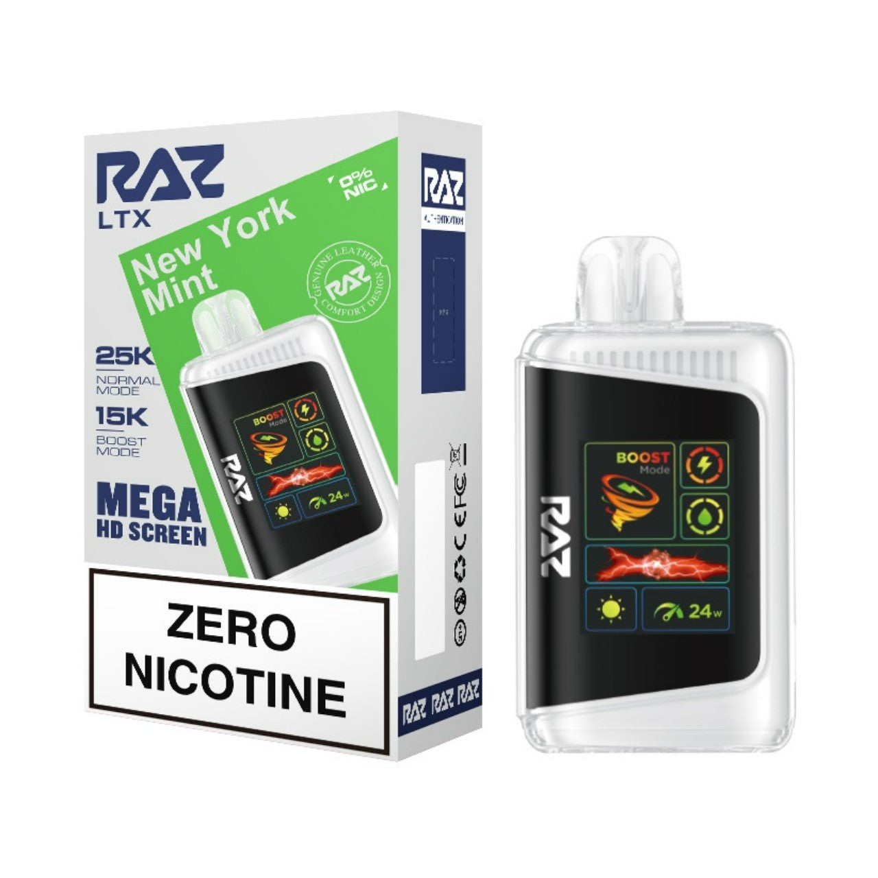 New York Mint (Zero Nicotine) Raz LTX 25K