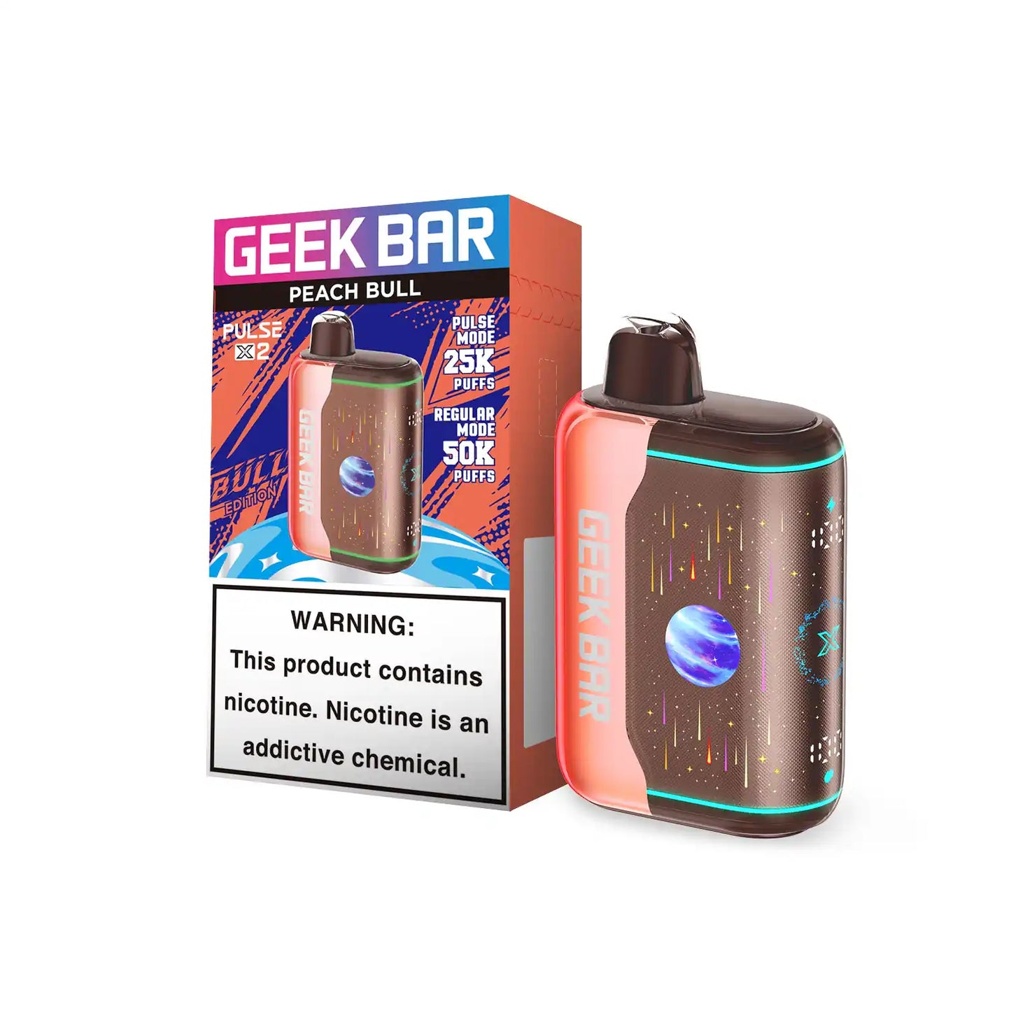 Peach Bull - Geek Bar Pulse X 2 50k Disposable Vape