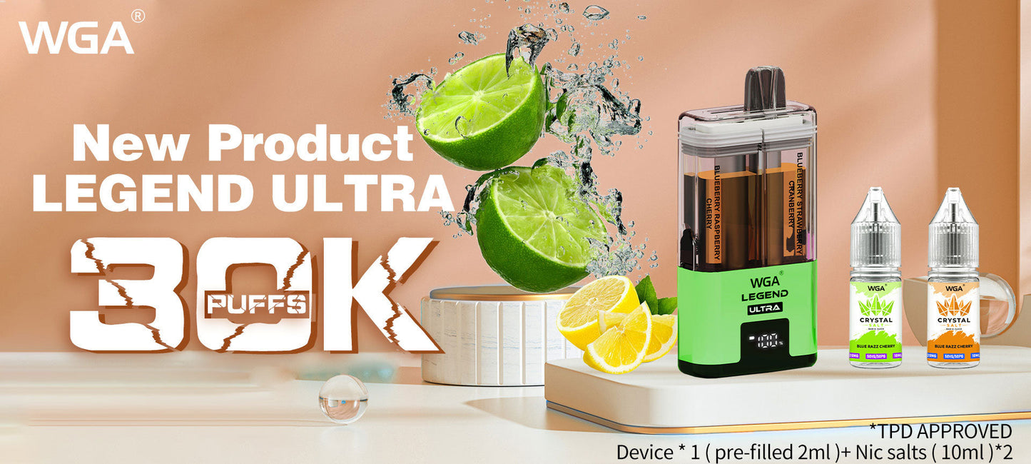 WGA 30000 Puffs Dual Flavors Disposable Vape 20ml+2ml 650mAh 15 flavors