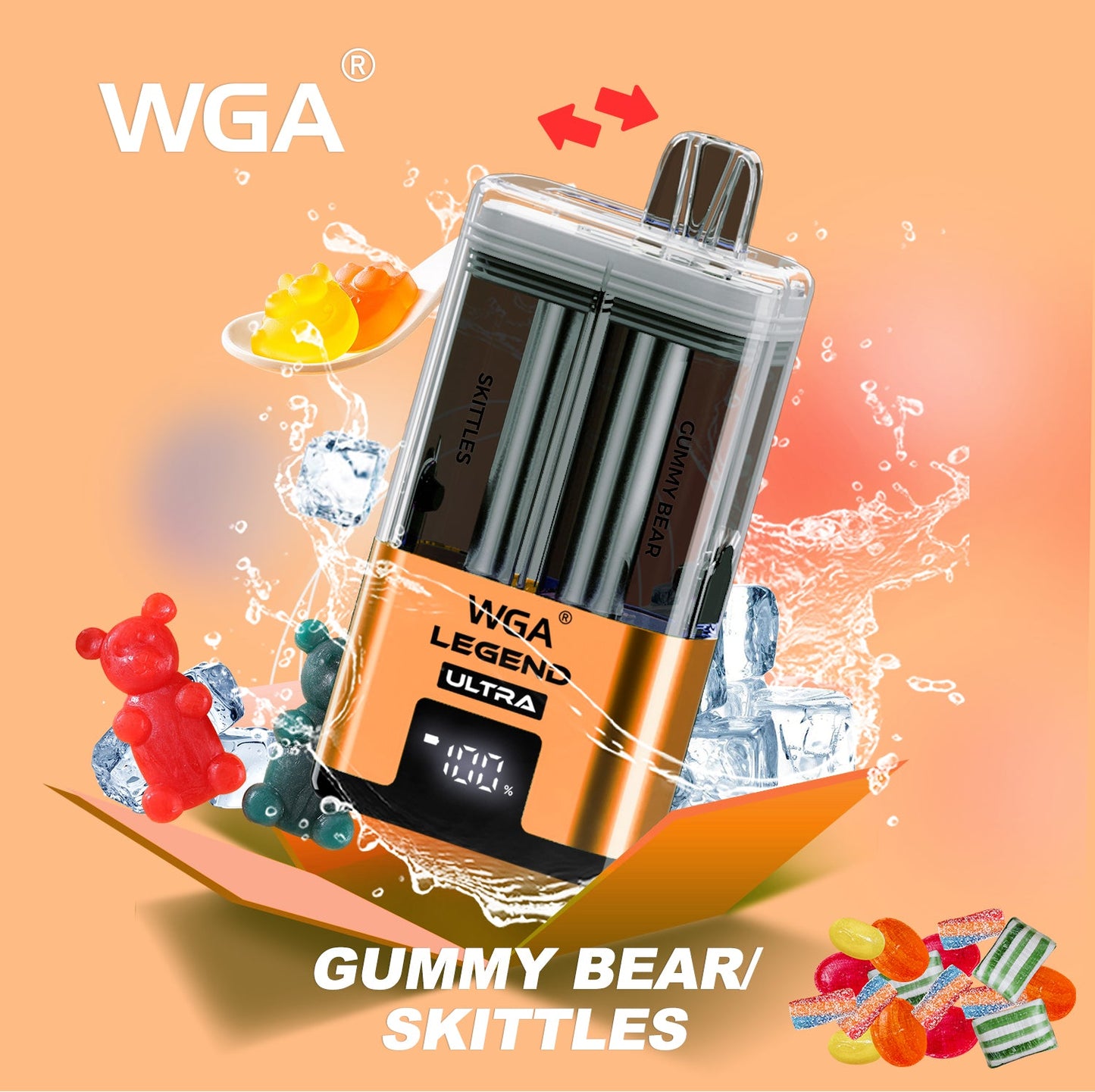 WGA 30000 Puffs Dual Flavors Disposable Vape 20ml+2ml 650mAh 15 flavors