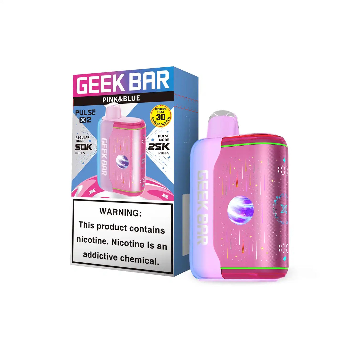 Pink & Blue - Geek Bar Pulse X 2 50k Disposable Vape