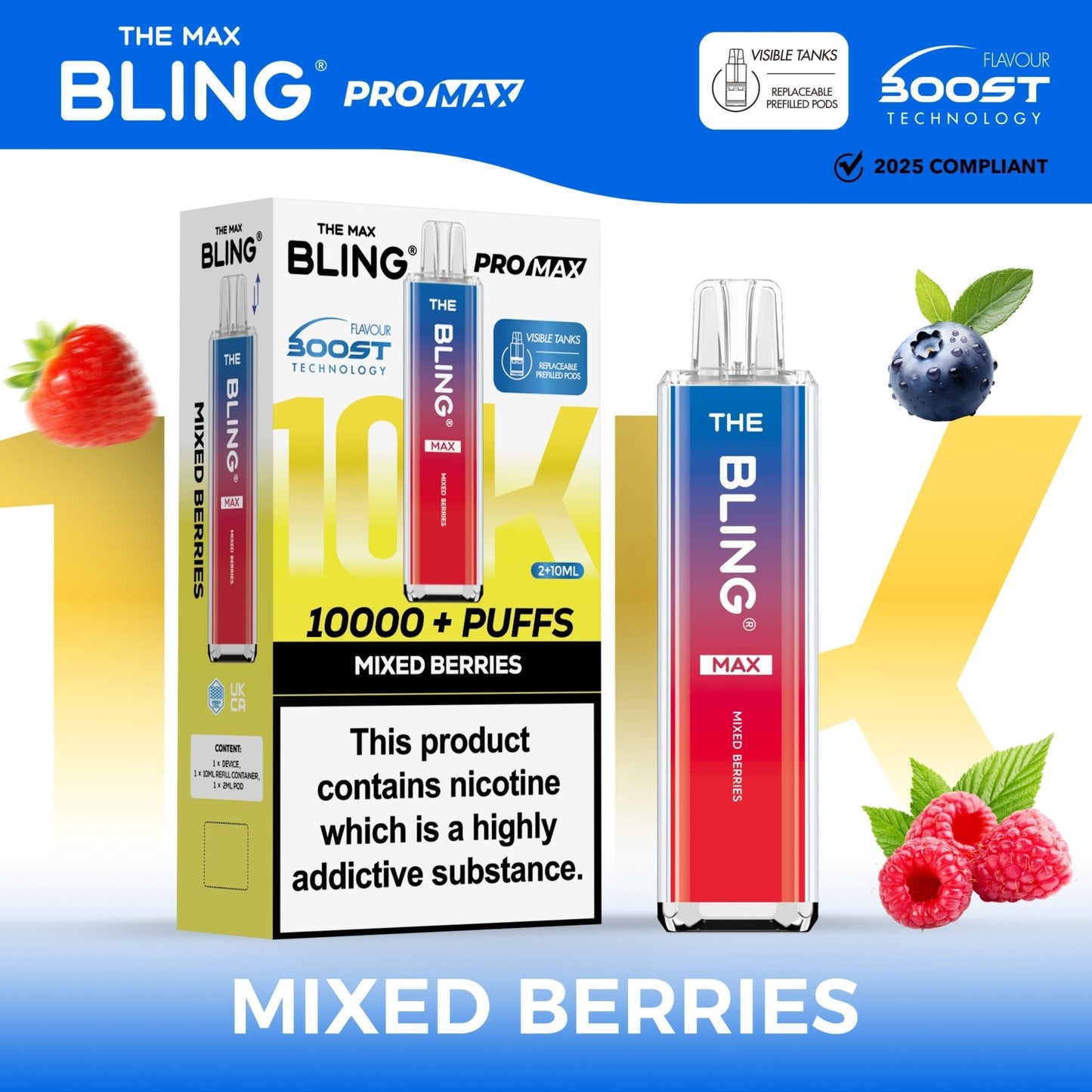 The Crystal Bling Max 10K Prefilled Pod Kit - Box of 5