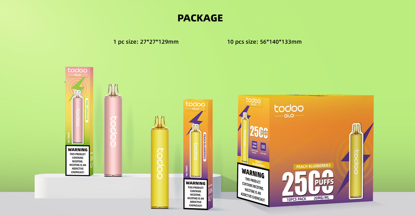 TODOO GLO 2500 Züge Einweg-E-Zigarette Großhandel