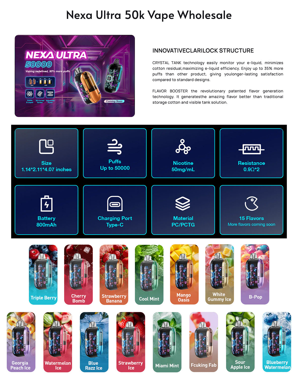 NEXA Ultra 50000 Züge Einweg-E-Zigarette im Großhandel