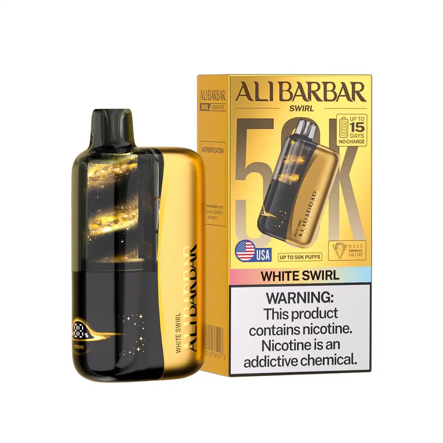 White Swirl - Alibarbar Swirl 50k Disposable Vape
