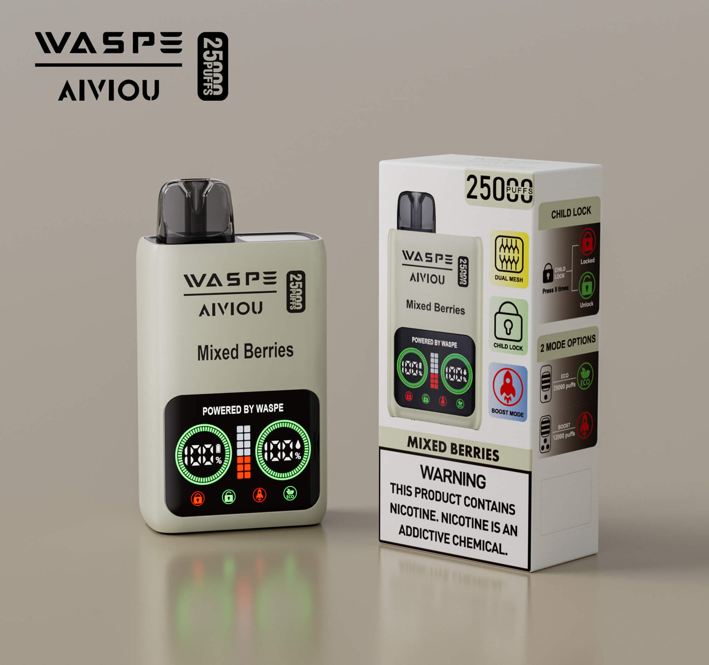 WASPE 25000 Puffs Disposable Vape Wholesale,	650 mAh ,25ML 10Flavors