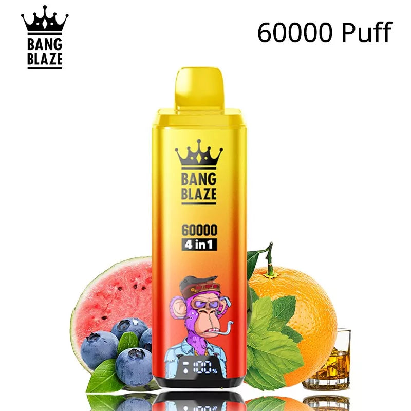 Bang Blaze 60k Puffs 4 in 1 Vape 60000 Puff 12 Flavours Wholesale Price-650mAh Battery. 54ml E-liquid. Multiple Nicotine 12 Flavors