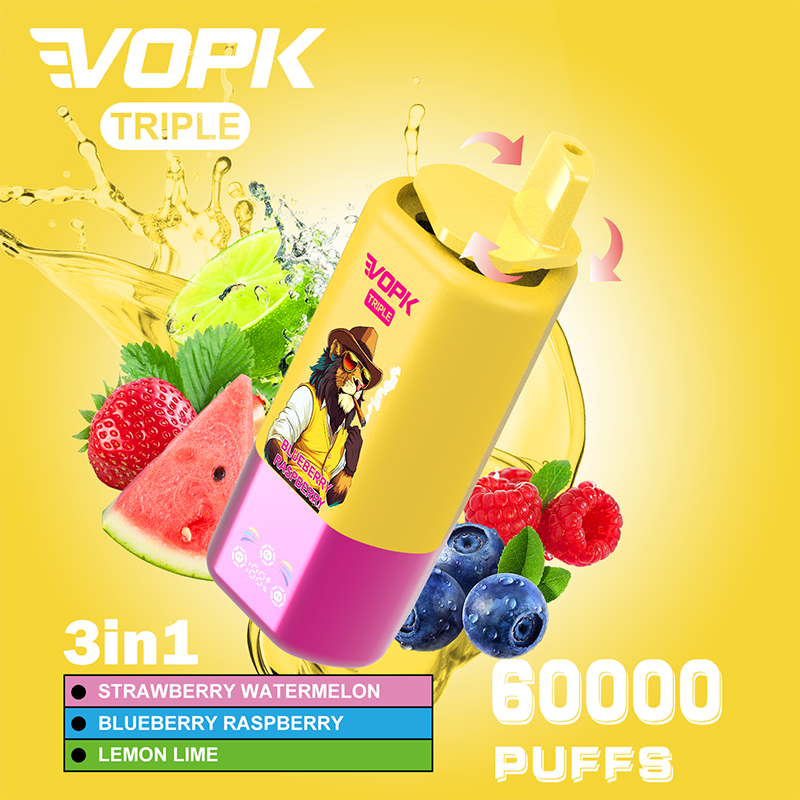 VOPK 3in1 60000 Puffs Disposable Vape Wholesale-650mAh battery, 54ml E-liquid,Multiple Nicotine 10 Flavors