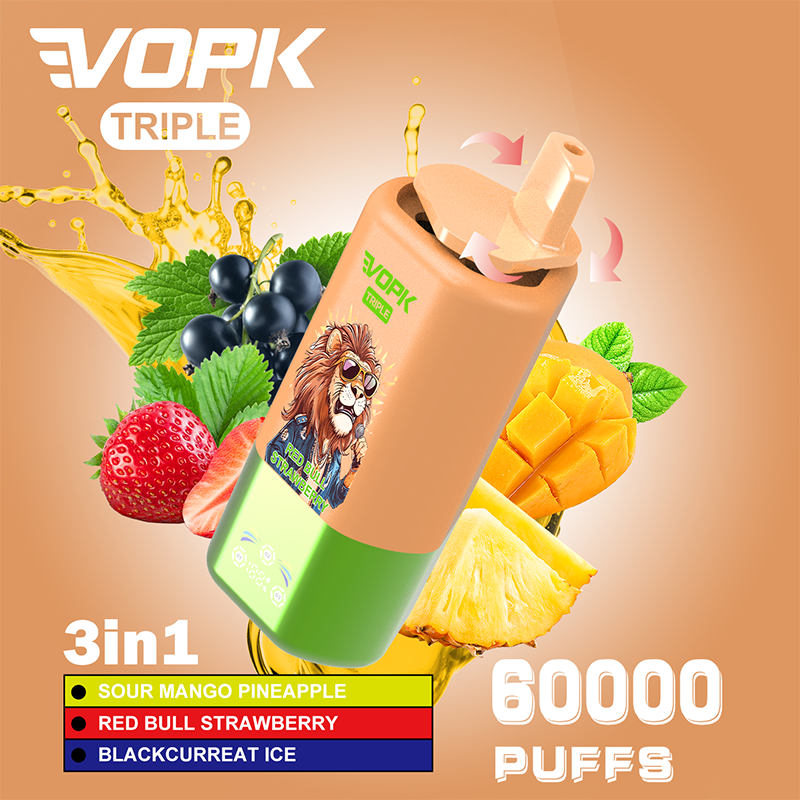 VOPK 3in1 60000 Puffs Disposable Vape Wholesale-650mAh battery, 54ml E-liquid,Multiple Nicotine 10 Flavors