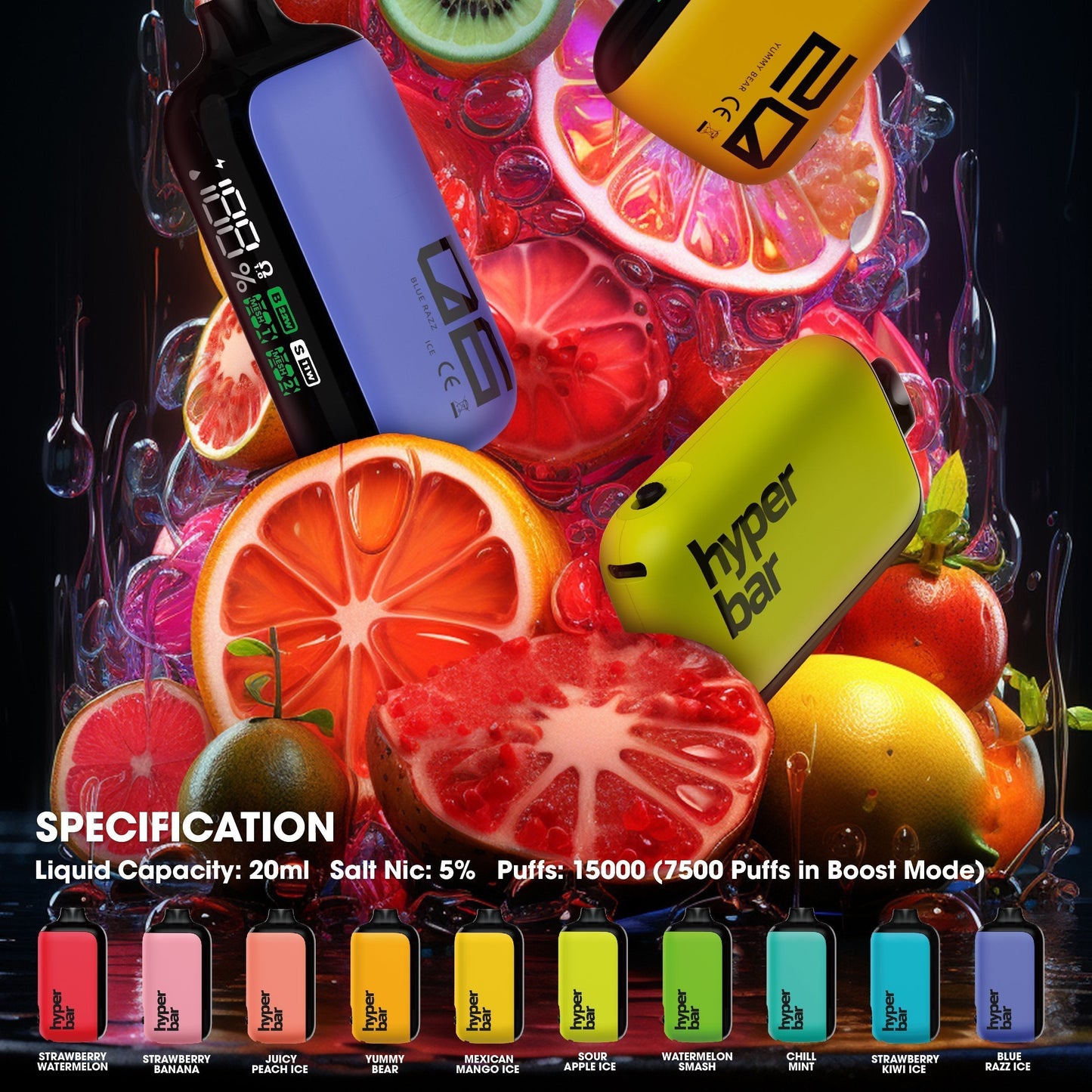 CHILL MINT & Hyperbar PX 15000 PUFFS(☝️Hot-selling model)