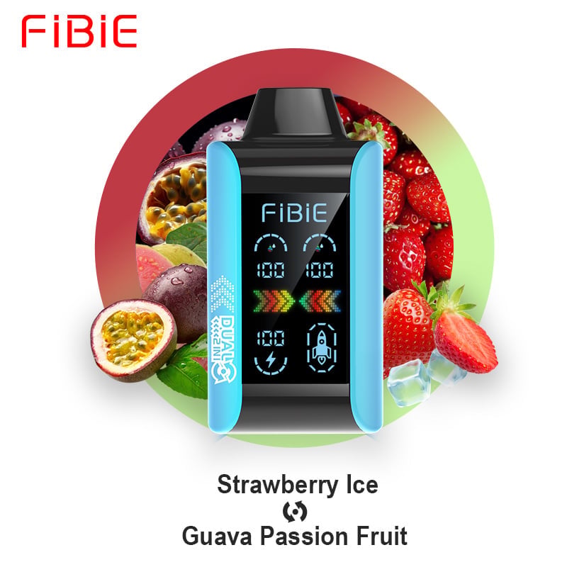 Erdbeer-Eis &amp; Guave-Passionsfrucht - FIBIE 15000 Einweg-E-Zigarette mit zwei Geschmacksrichtungen 
