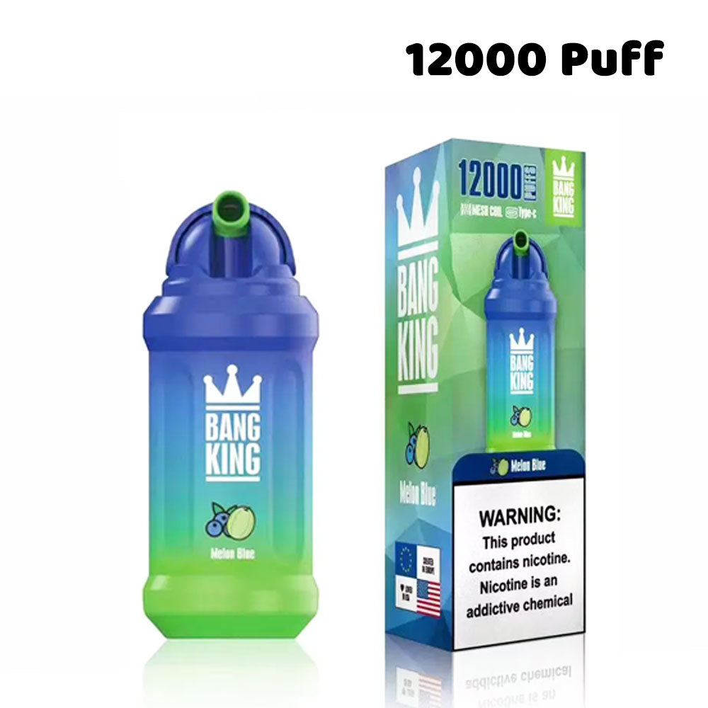 Bang King 12000 puffs disposable rechargeable vape in stock-650mAh Battery. 23ml E-liquid. Multiple Nicotine 19 Flavors