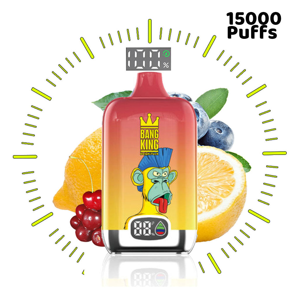 BANG KING Vape Original  15000 Puffs Digital Price Free Shipping Sweden Romania Italy Germany-650mAh Battery. 25ml E-liquid. Multiple Nicotine 10 Flavors