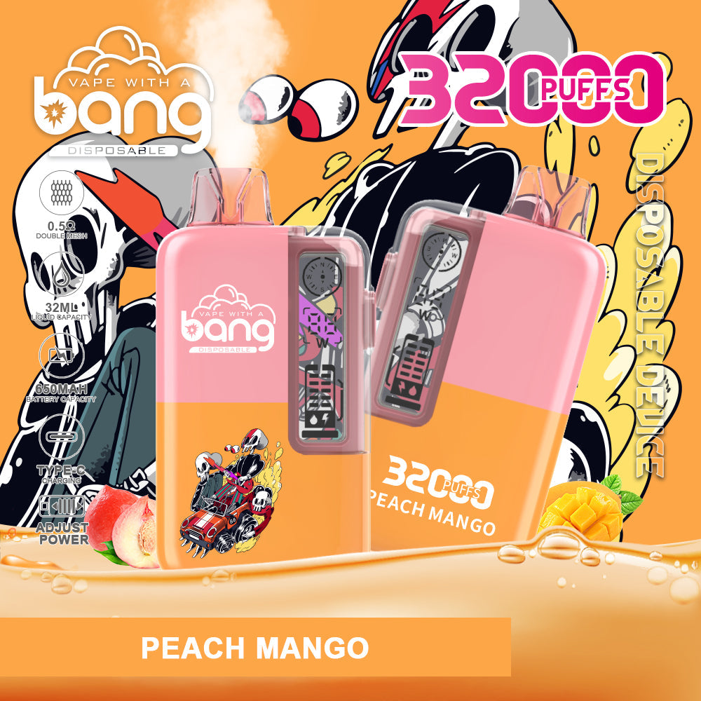 Bang 32000 Puffs Disposable Vape – 650mAh Battery. 32ml E-liquid. Multiple Nicotine Strength Options  12 Flavors