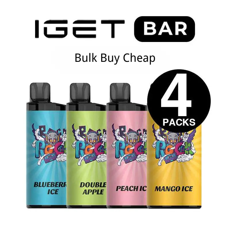 IGET Bars Einweg-E-Zigarette für 3500 Züge – 12 ml E-Liquid, 5 % Nikotin, 34 Geschmacksrichtungen 