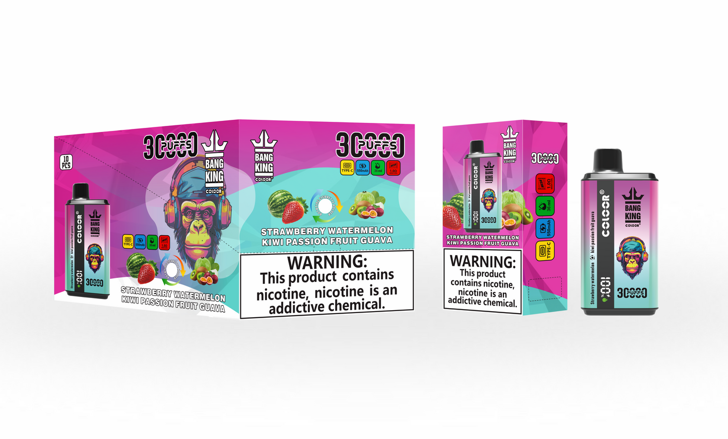 Bang Kingdoms Rex 30000 Puffs Disposable Vape | 0%-5% Nicotine  - 36ml E-Liquid, 650mAh Battery